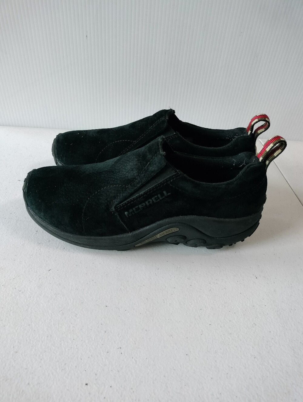 Merrell Jungle Moc Midnight Black Suede Slip-On Shoes 8.5 Comfort Travel Walking